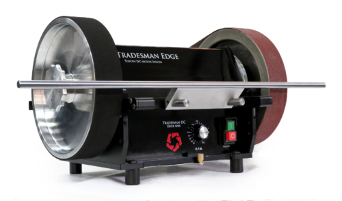 Tradesman Edge Apex Knife Sharpening System with Belt over Wheel
