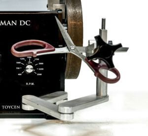 Scissor sharpening arm.